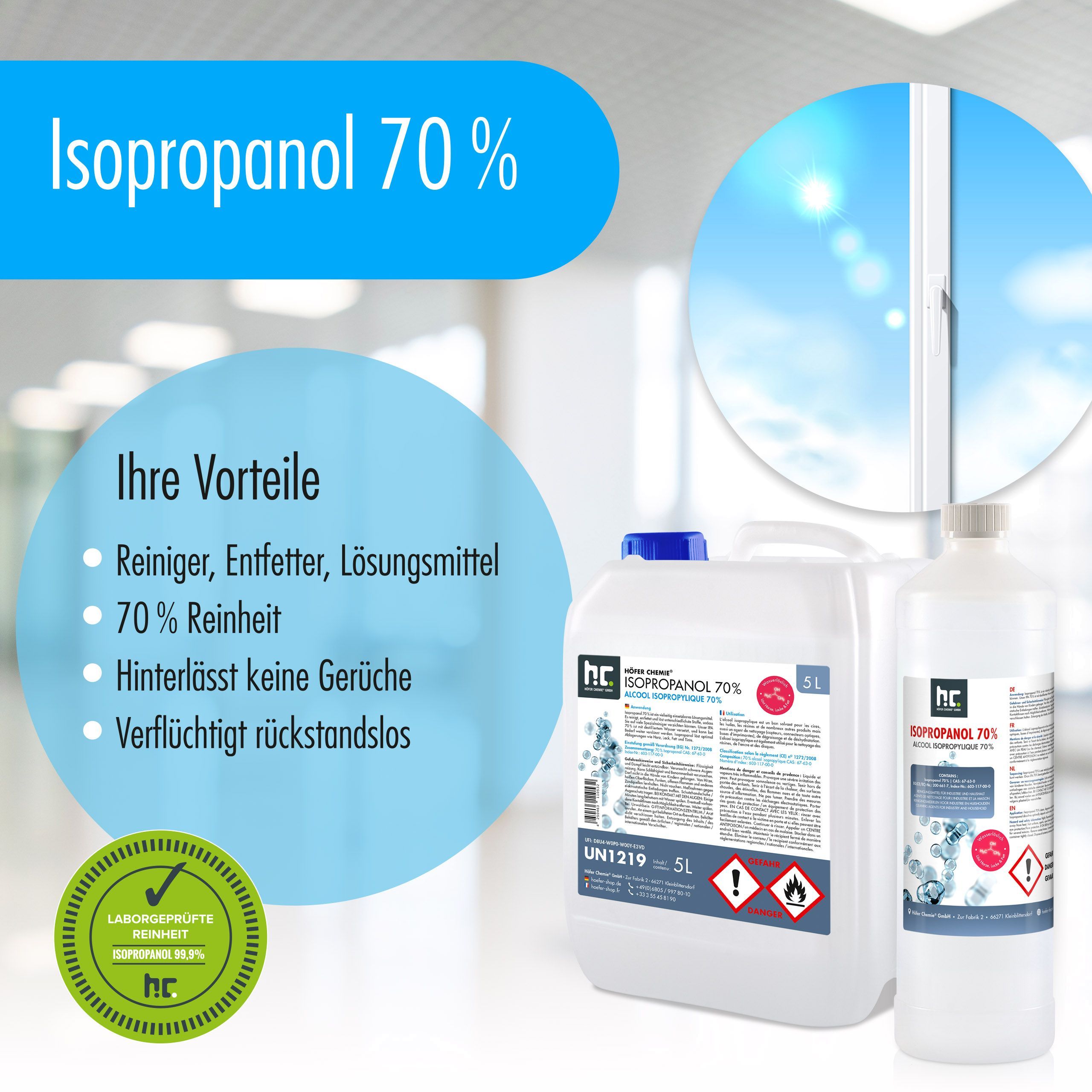 1 Liter Isopropanol 70%