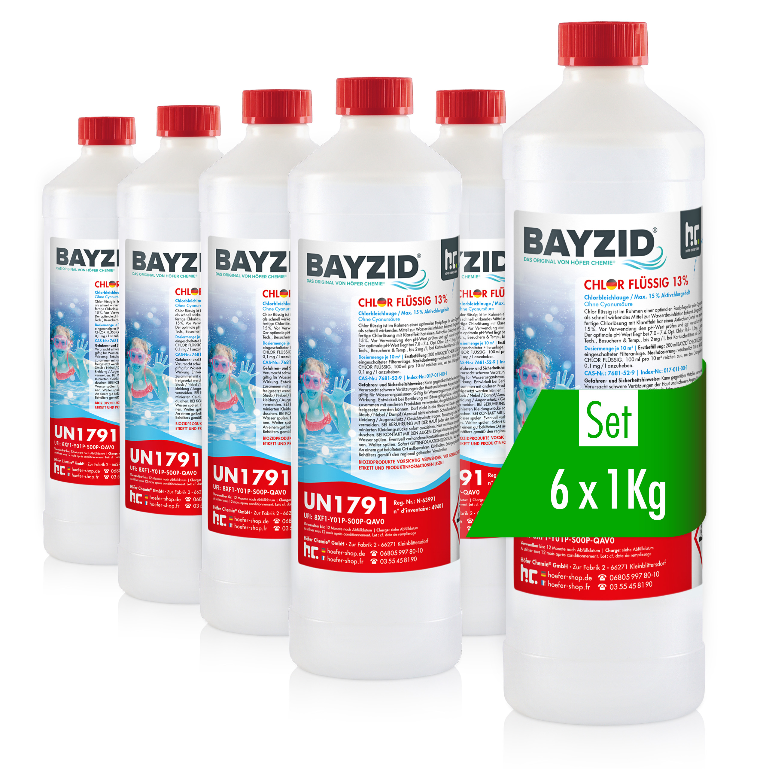 1 kg BAYZID® Chlor 13% flüssig für Pools