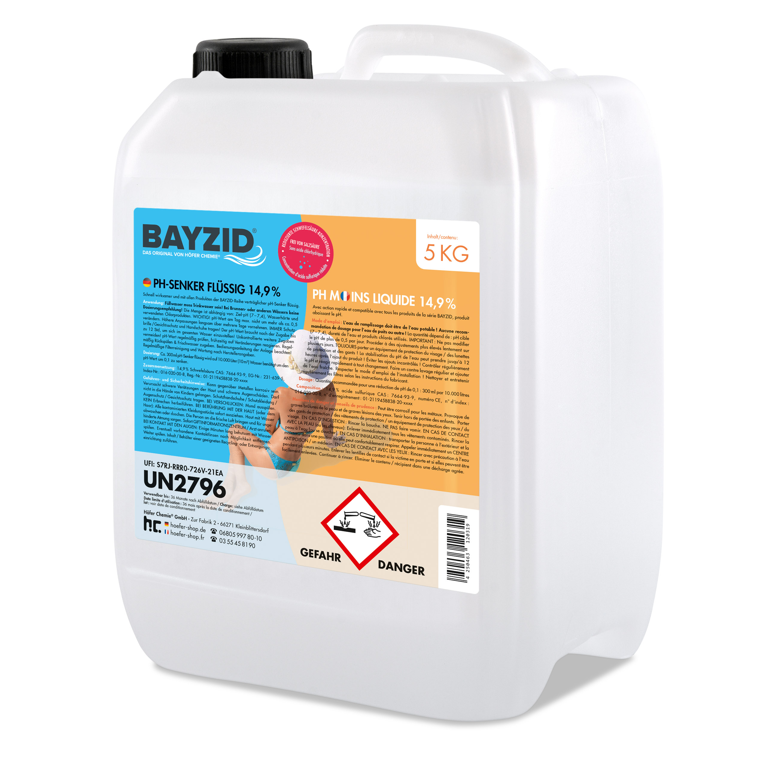 5 kg BAYZID® pH Minus flüssig 14,9%