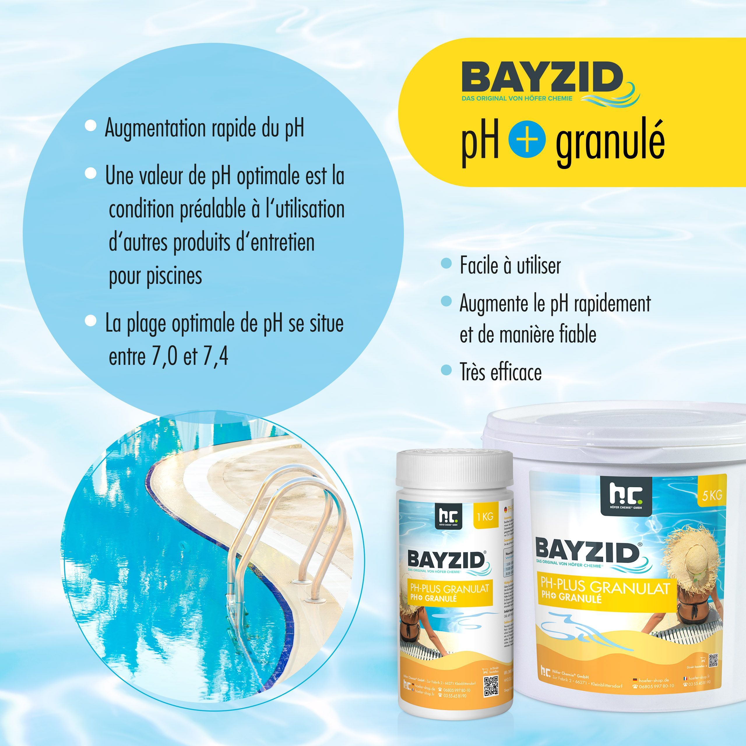 5 kg BAYZID® pH Plus Granulat für den Pool