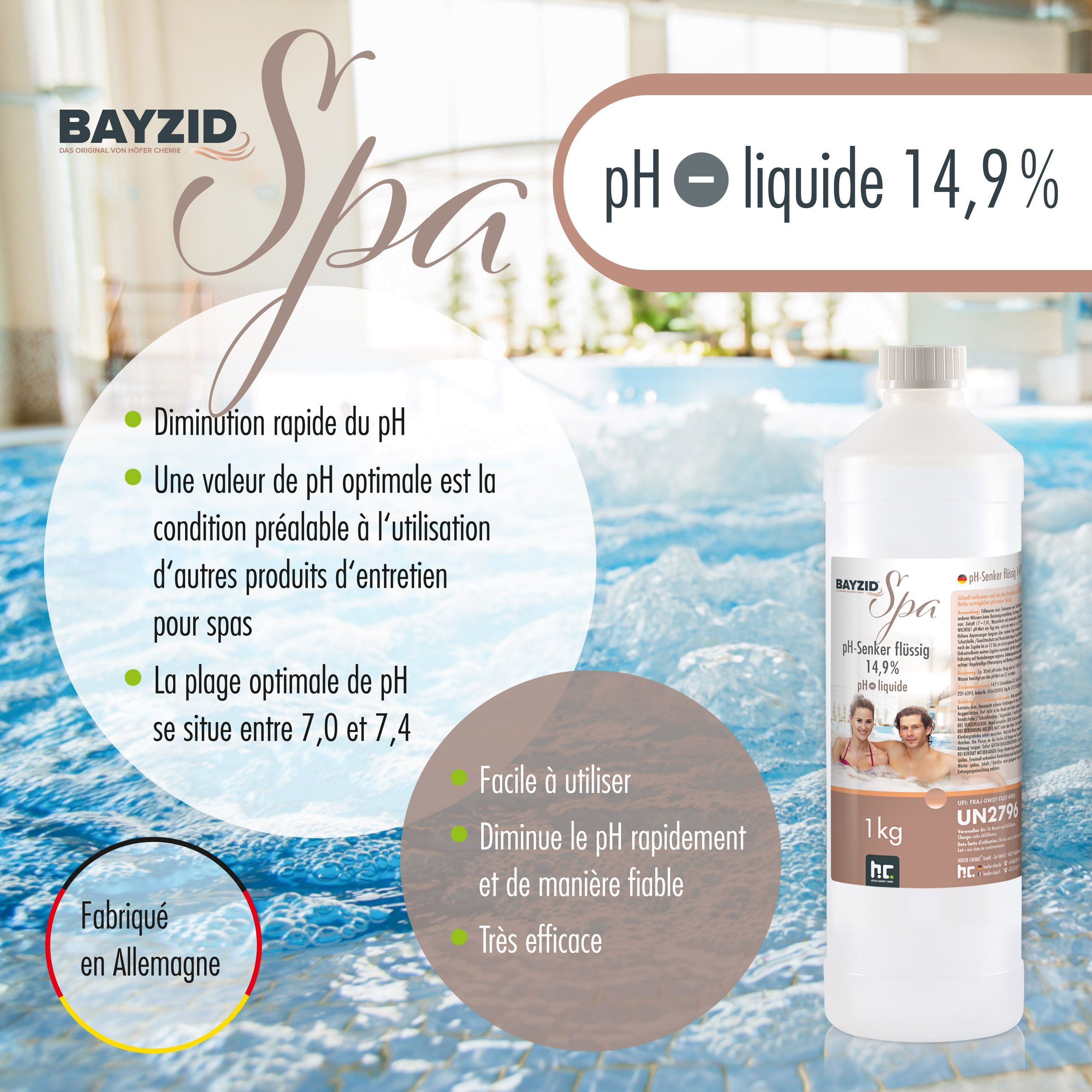 1 kg BAYZID® SPA pH Minus flüssig 14,9%