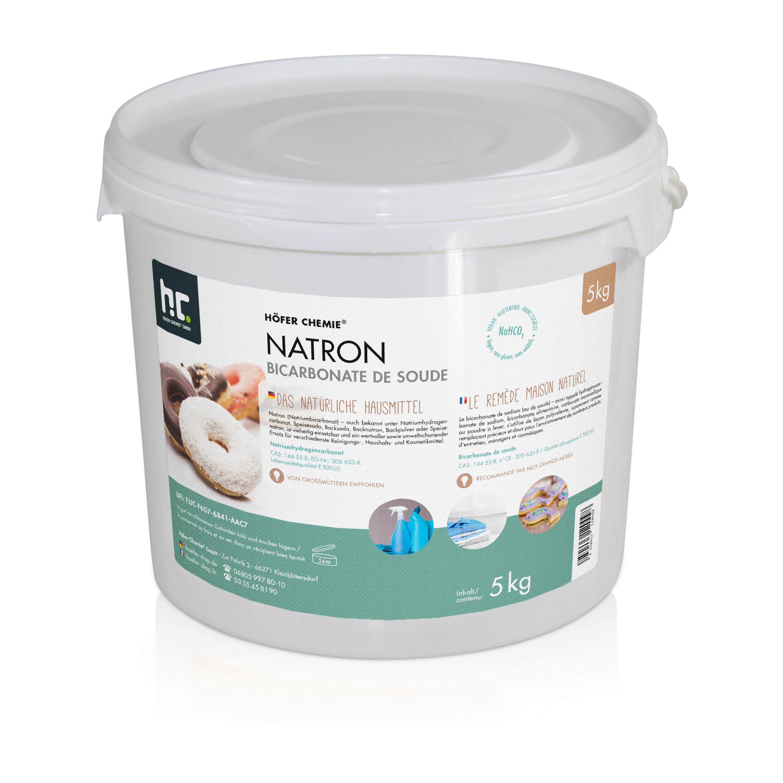 5 kg Natron Backsoda Natriumhydrogencarbonat in Lebensmittelqualität