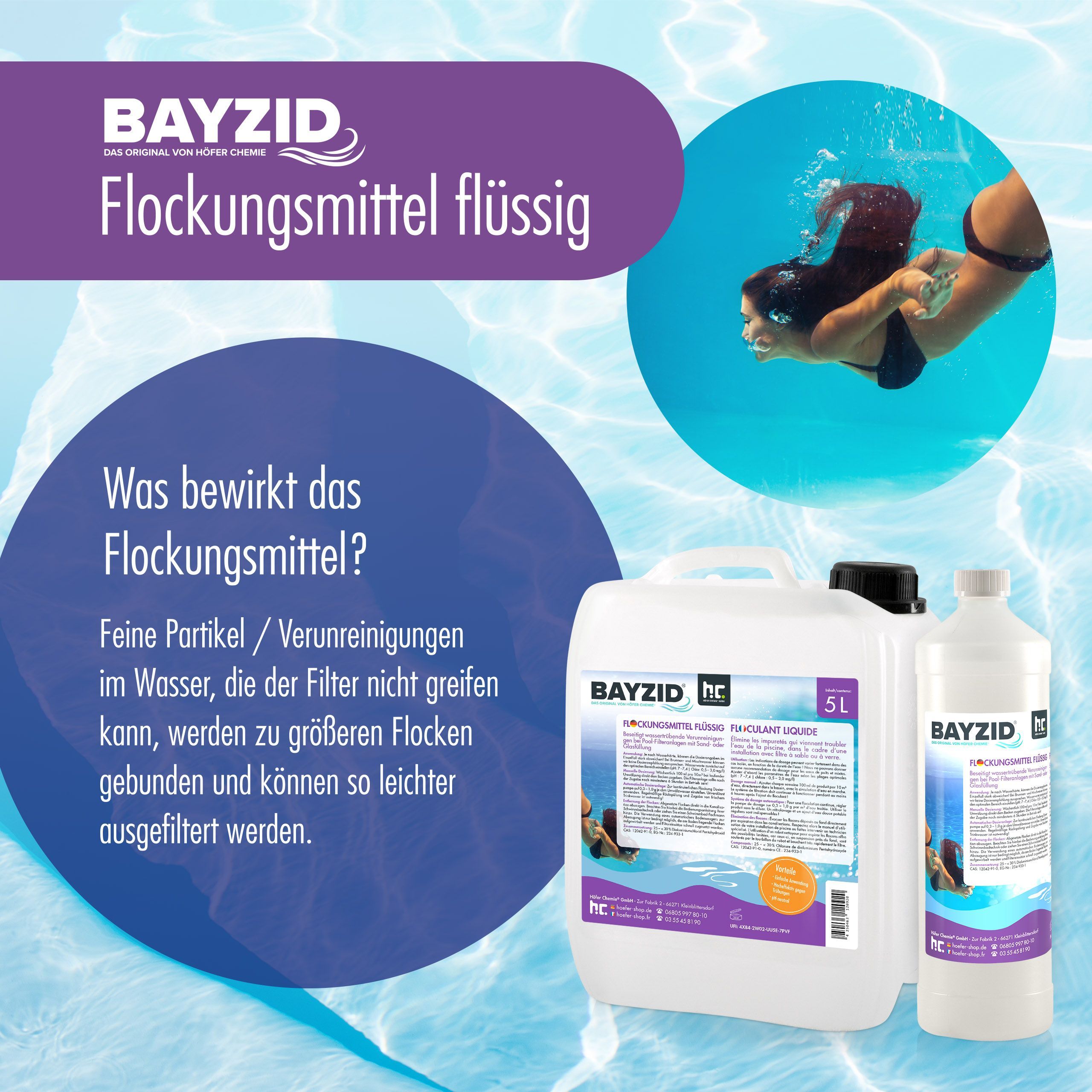 1 L BAYZID® Flockungsmittel flüssig für Pools