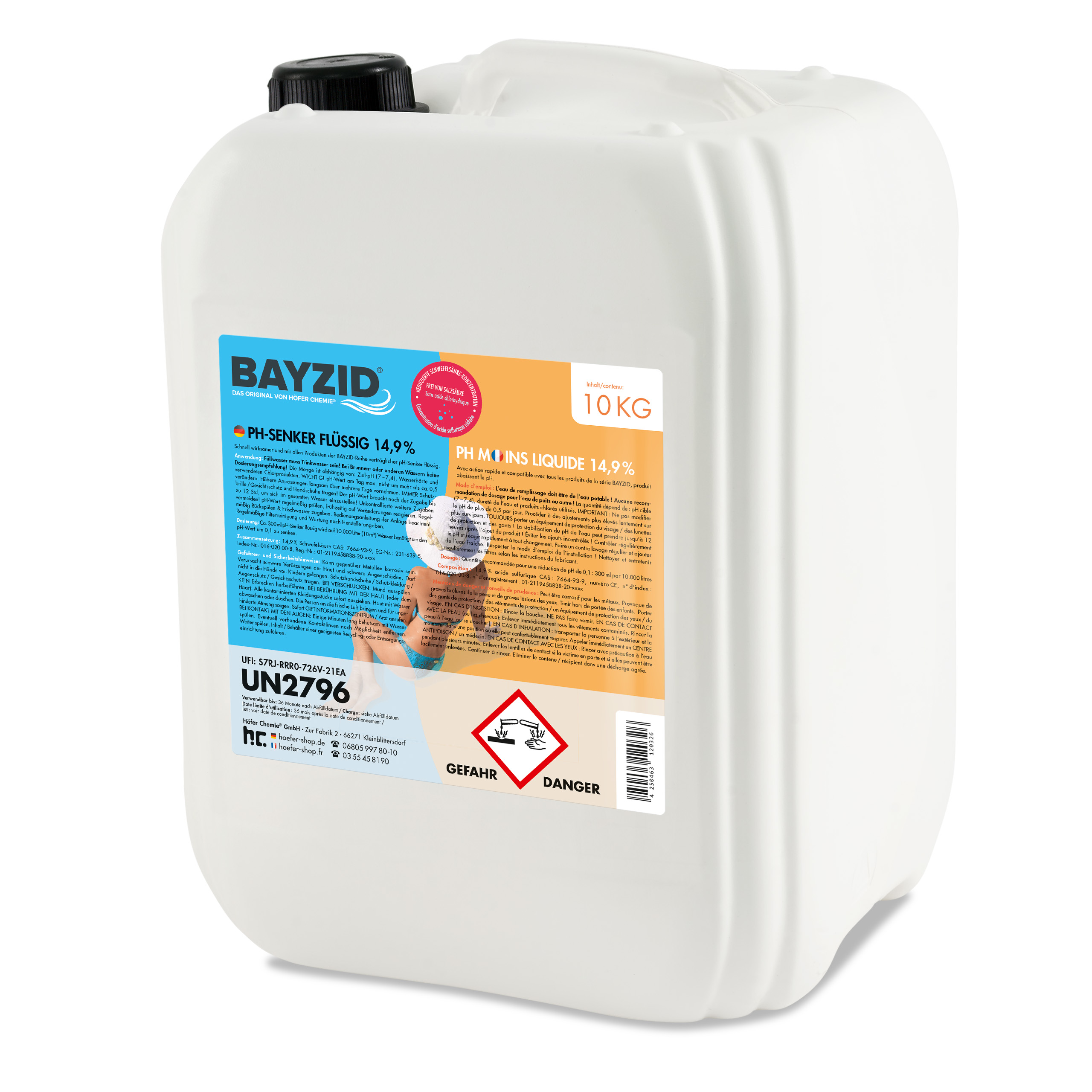10 kg BAYZID® pH Minus flüssig 14,9%