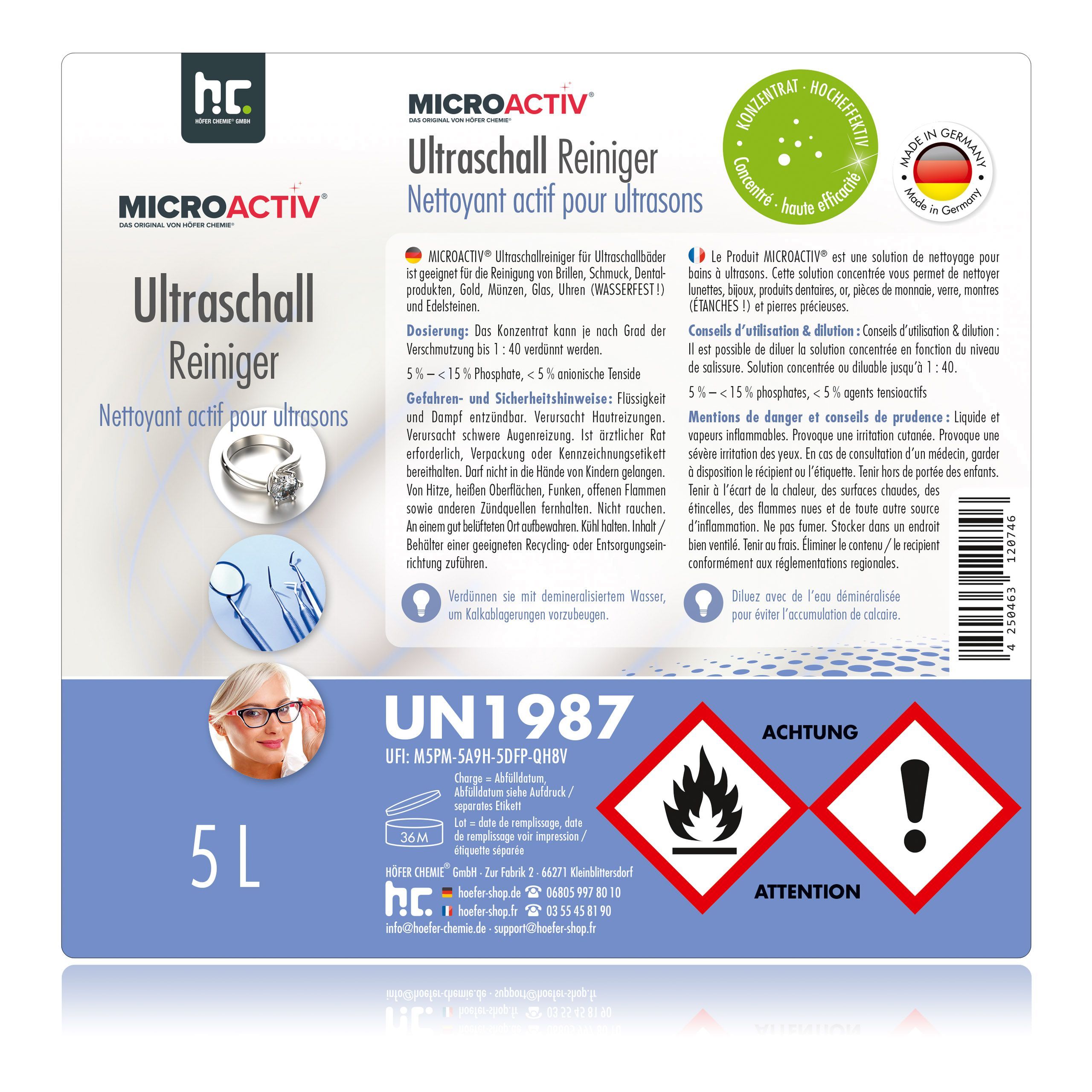 5 L Microactiv® Ultraschallreiniger für Ultraschallbad