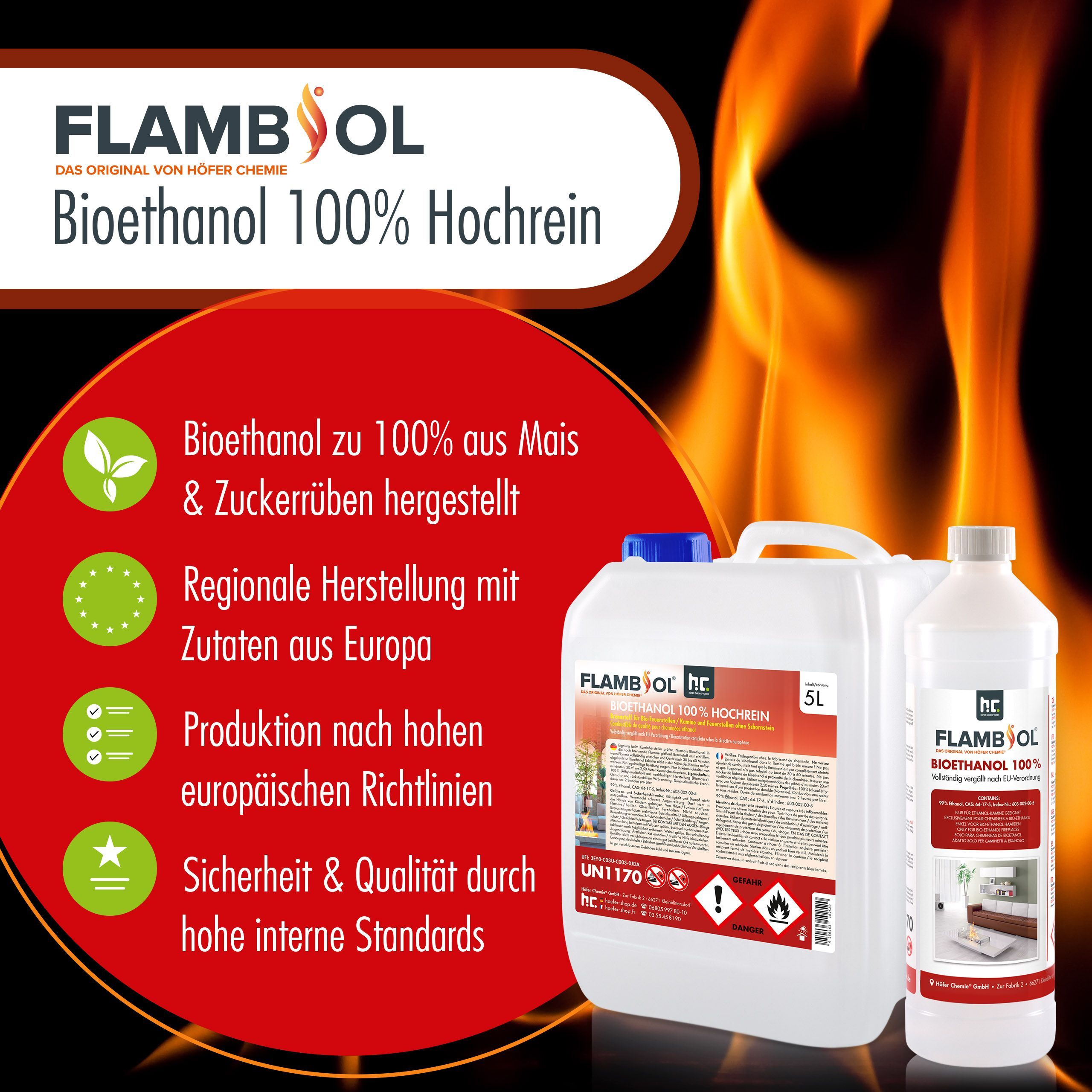 20 L FLAMBIOL® Bioethanol 100% Hochrein