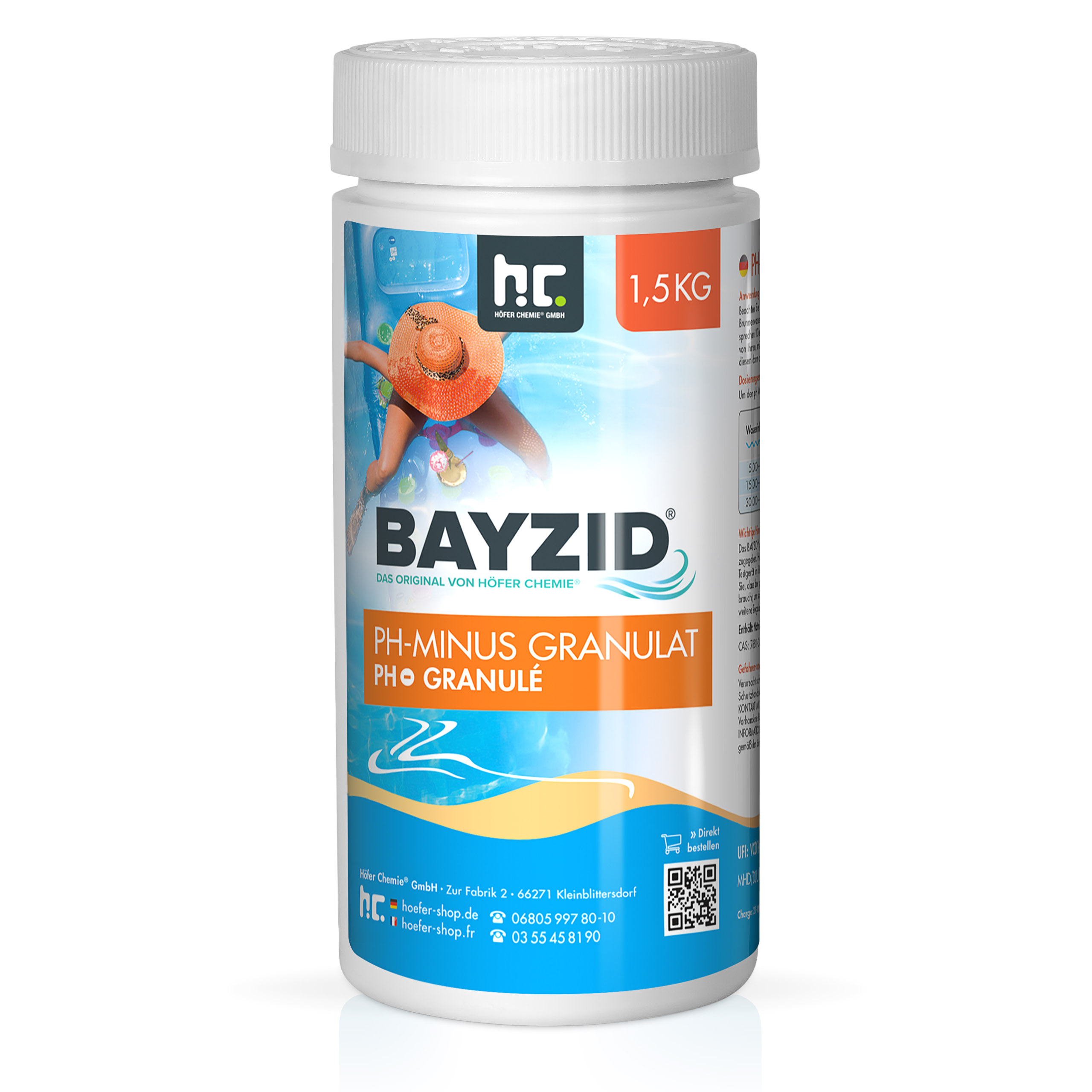 1,5 kg BAYZID® pH Minus Granulat für den Pool