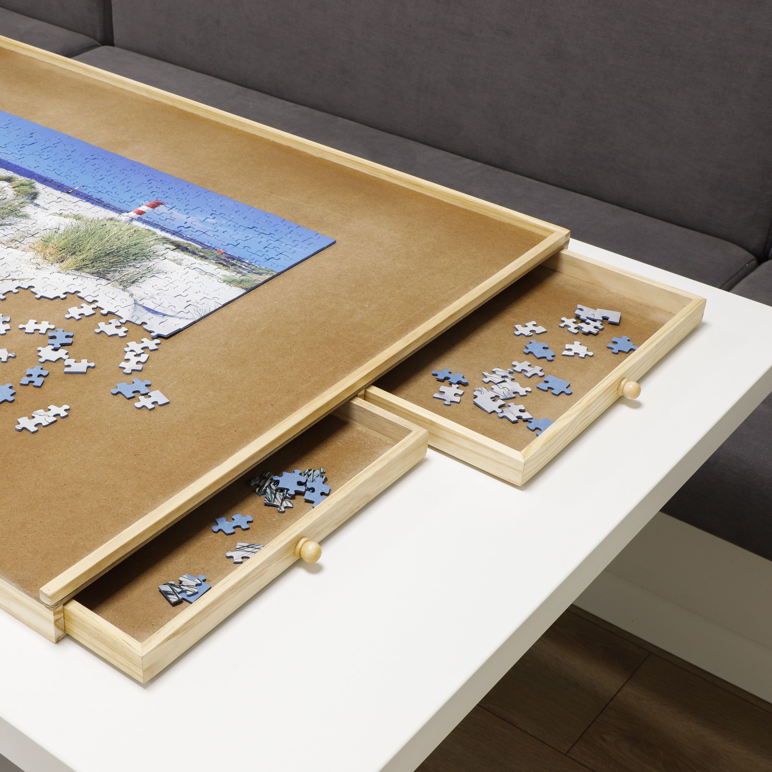 Puzzlebrett mit Auszügen aus Holz für bis zu 1.500 Teile