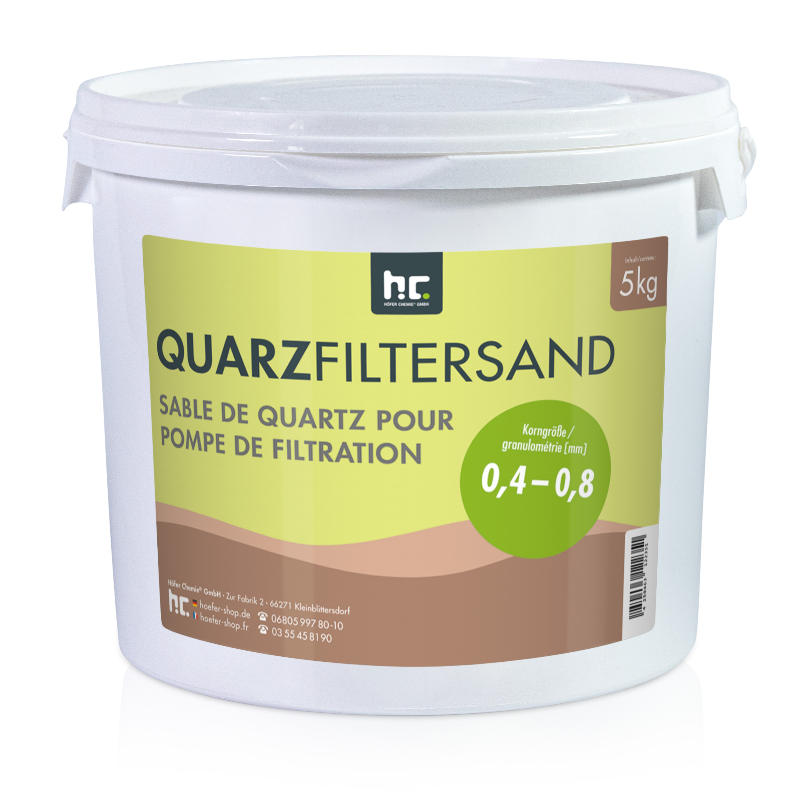 5 kg Premium Quarzsand Filtersand 0,4 - 0,8 mm