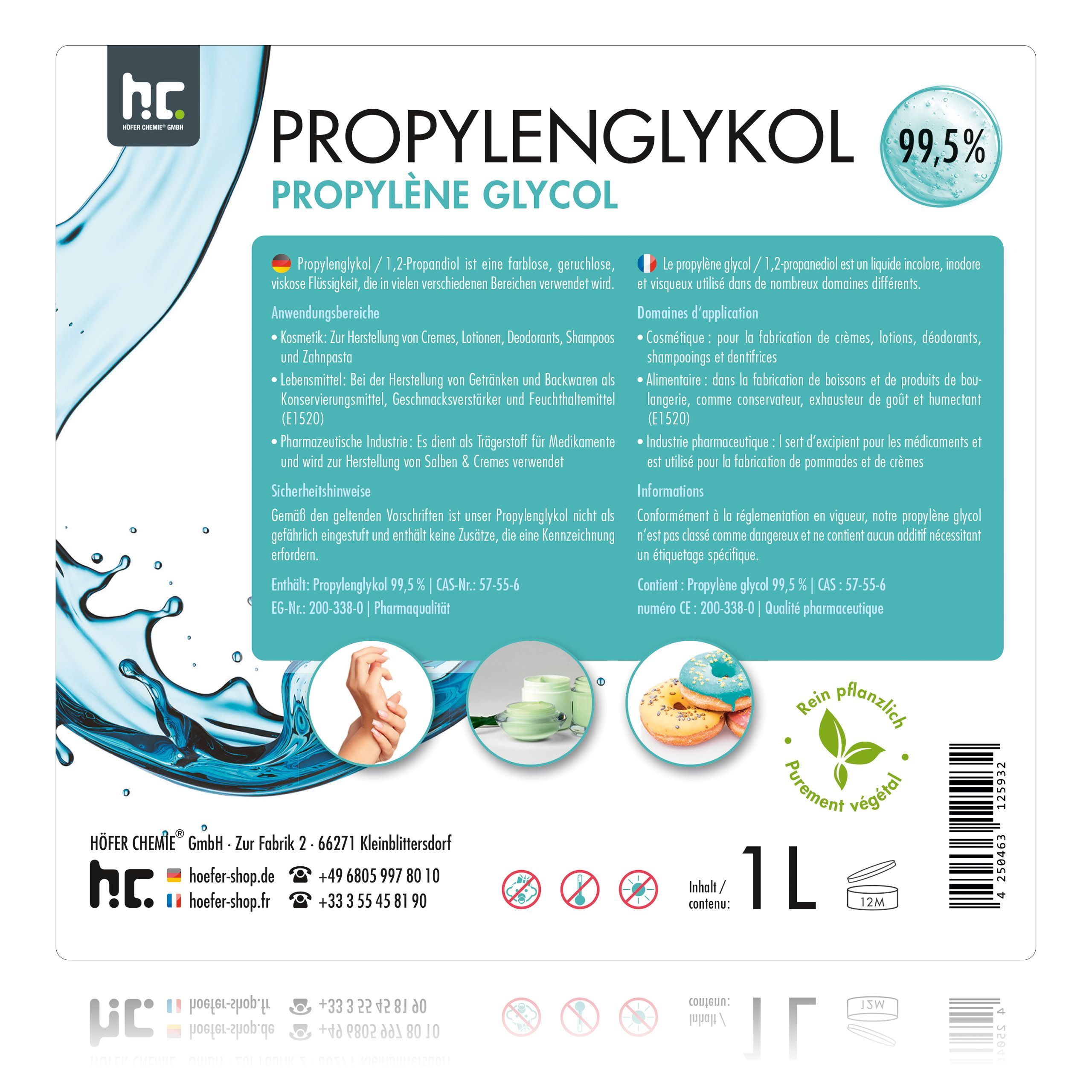 1 L Propylenglykol 99,5% in Pharmaqualität