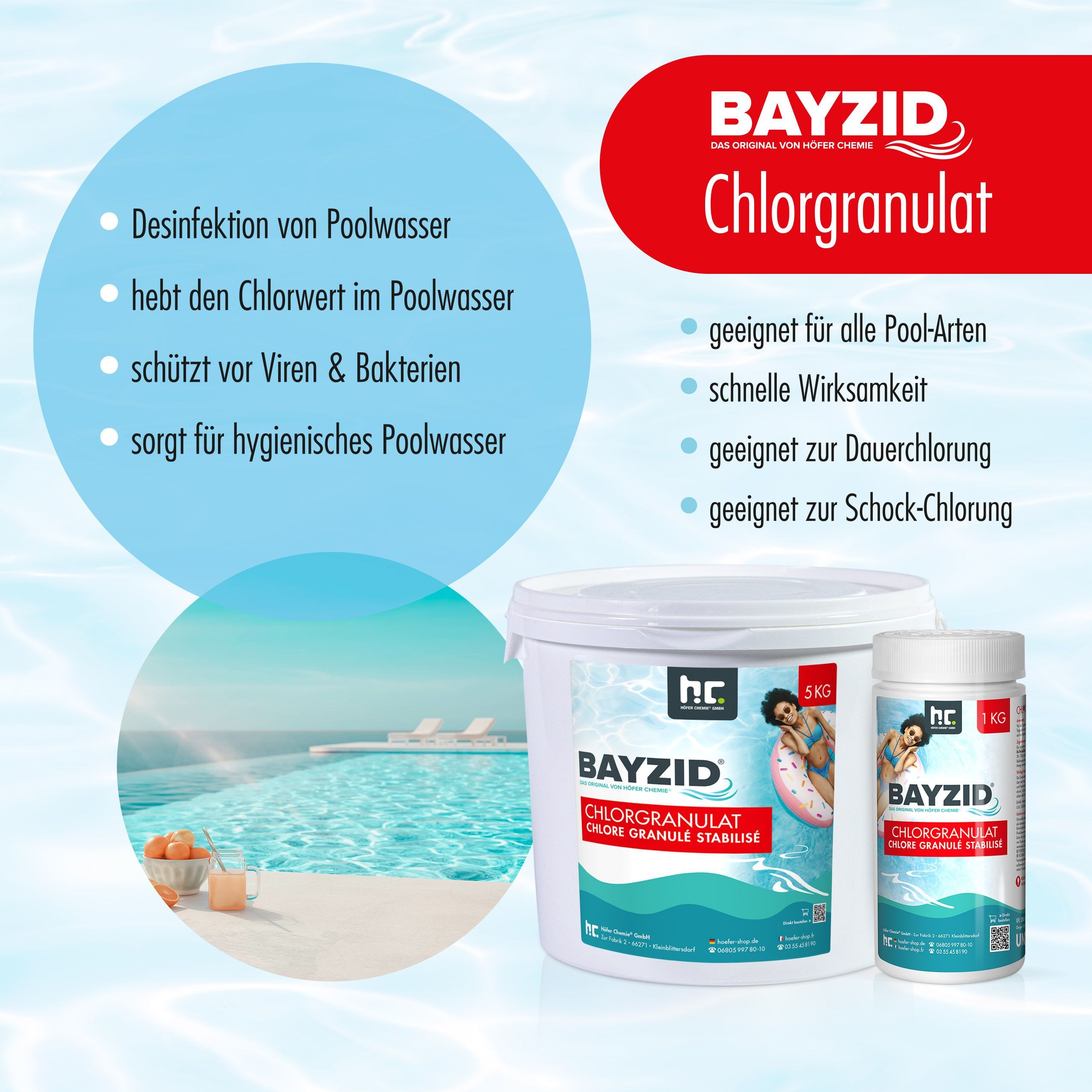 1 kg BAYZID® Chlorgranulat für Pools