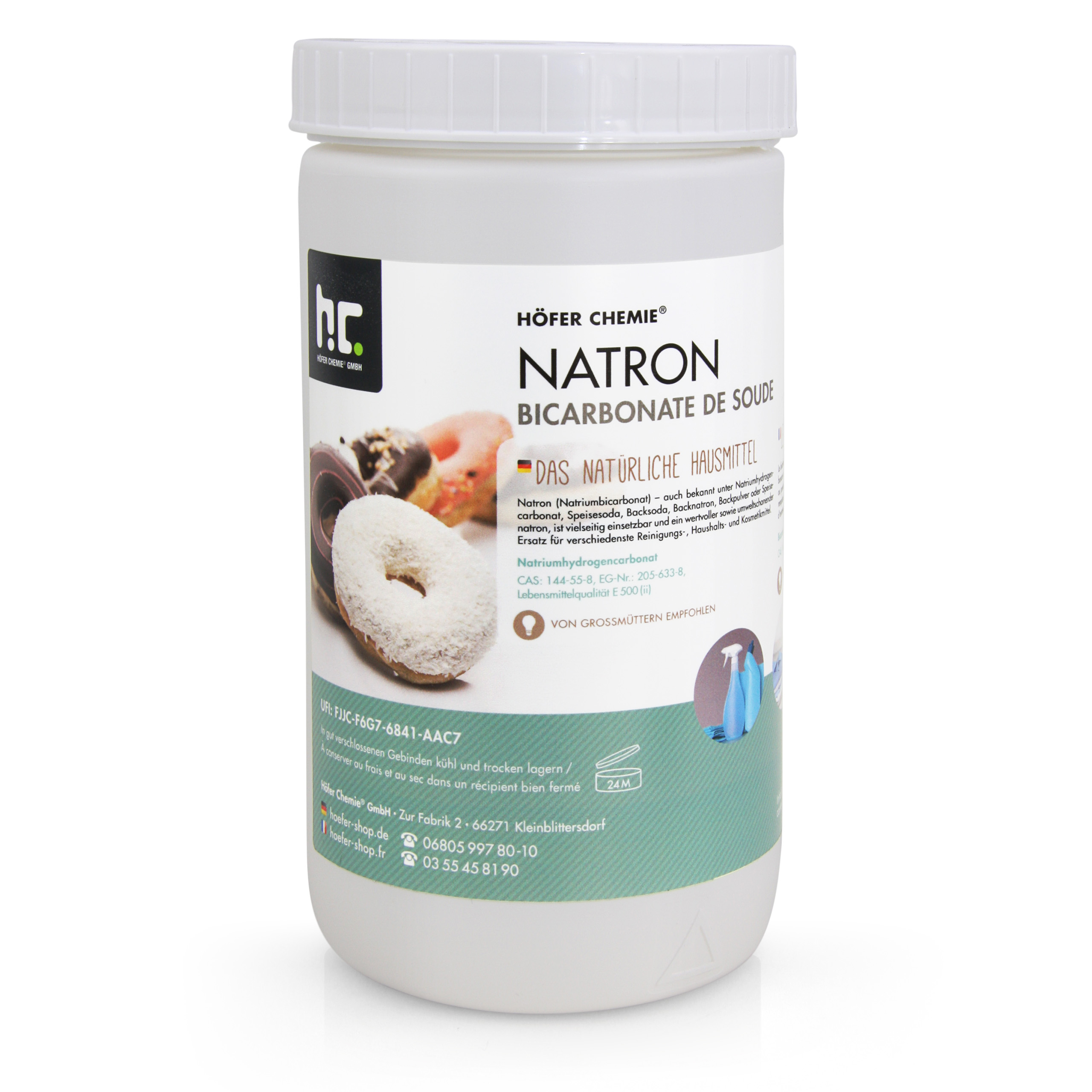 1 kg Natron Backsoda Natriumhydrogencarbonat in Lebensmittelqualität