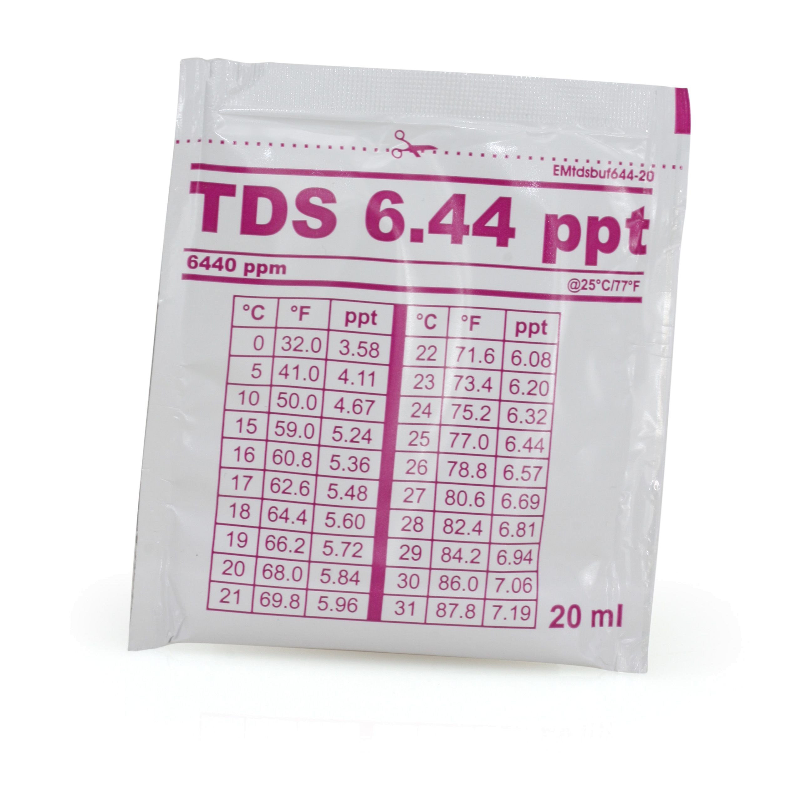20 ml Kalibrierflüssigkeit für elektronisches TDS-Messgerät für Salzwasser