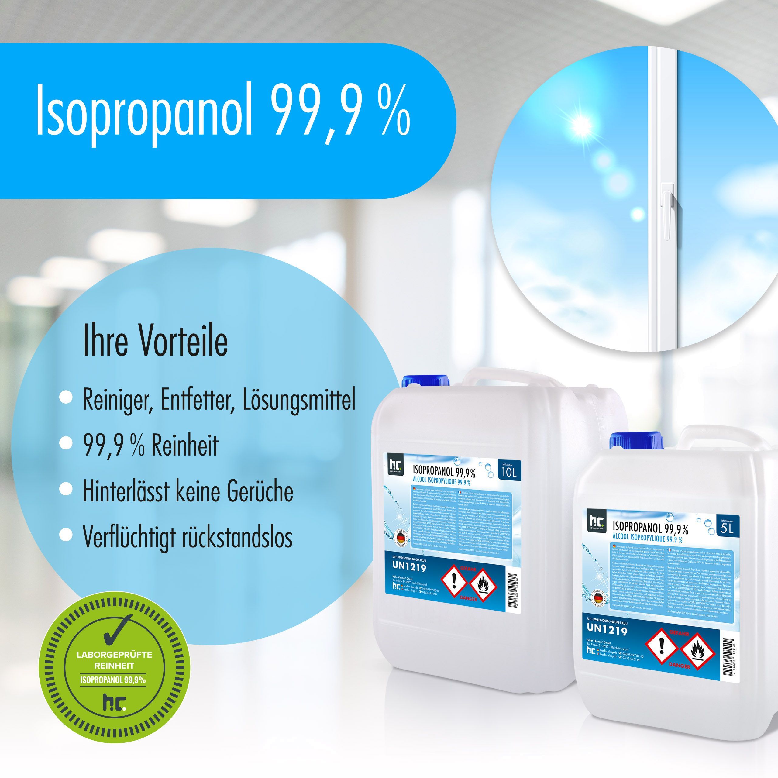 1 L Isopropanol 99,9% in 1 Liter Flaschen