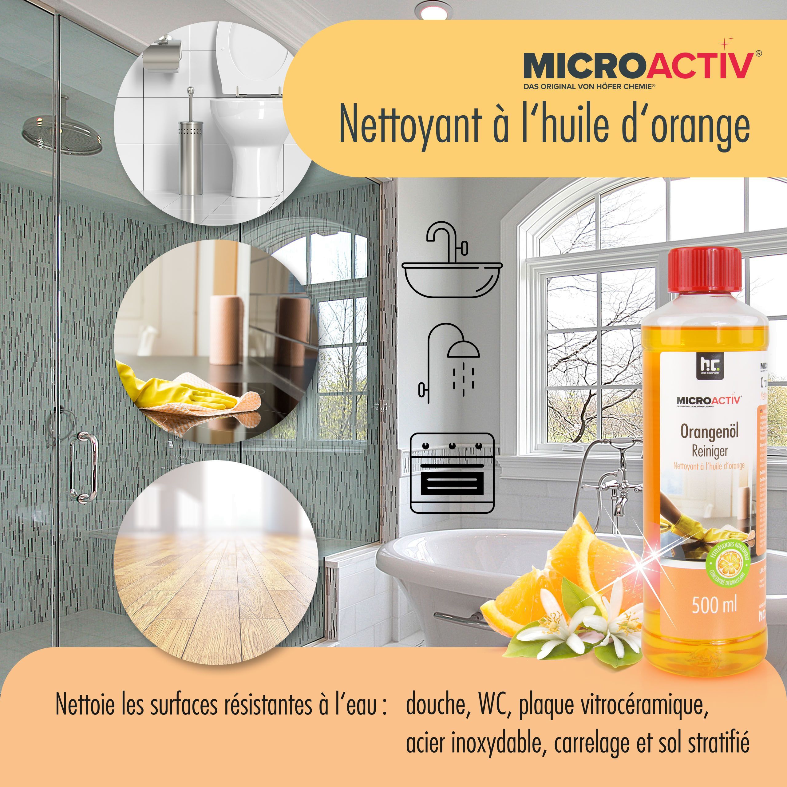 500 ml Microactiv® Orangenöl Reiniger Konzentrat